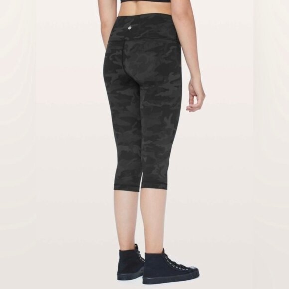 Lululemon Wunder Under Crop Camo Leggings 17” Inseam 9” Rise Women’s Sz 8 W6AVVS - Picture 2 of 7
